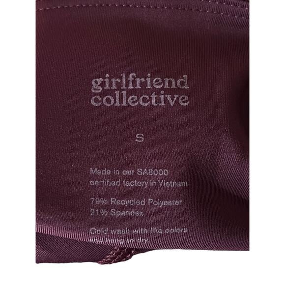 Girlfriend Collective leggings High Waist Capri burgundy size Small S - Picture 5 of 5